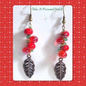 Women's Cherry Dangle Earrings  New